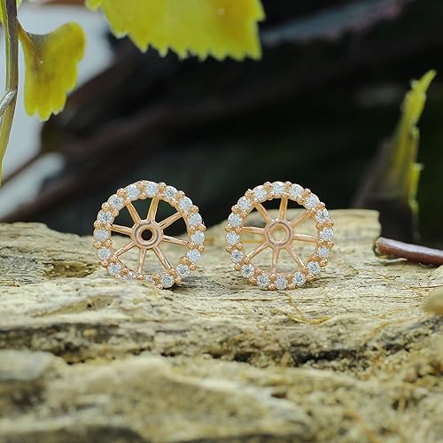 ONE PAIR: Earring Jackets For 7MM Round Shape Studs ROSE GOLD