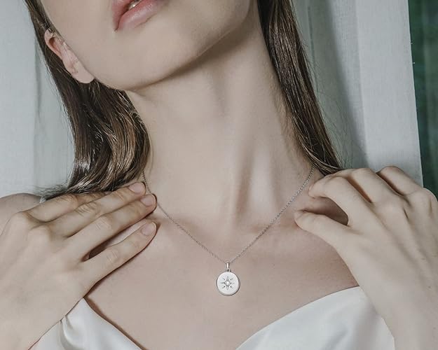 ONE :💎Pendant Necklace💎 Color: Disc Star MOISSANITE DIAMOND WHITE 18k GOLD PLATED OVER 925 STERLNG SILVER