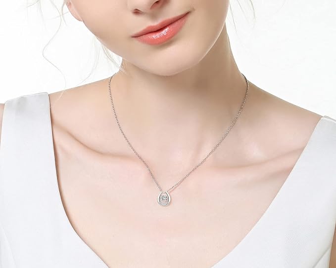 ONE :💎Pendant Necklace💎 Color: Horseshoe-0.8ct MOISSANITE DIAMOND WHITE GOLD PLATED OVER 925 STERLNG SILVER