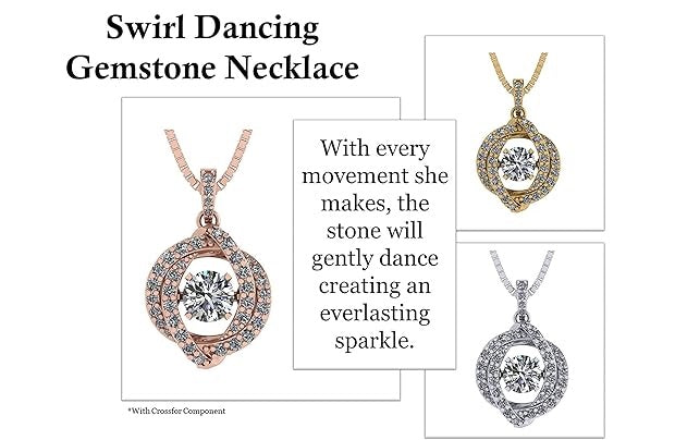 ONE :💎Pendant Necklace 💎 The "Dancing Stone" Pure Brilliance Zirconia