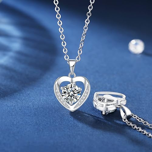 ONE :💎Pendant Necklace 💎MOISSANITE DIAMOND - 925 STERLING SILVER and Solid D Color VVS1 Clarity adjustable Chain