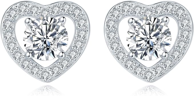 ONE PAIR: 925 Sterling Silver MOISSANITE Earrings HIGH QUALITY MOISSANITE DIAMOND Brilliant ROUND CUT