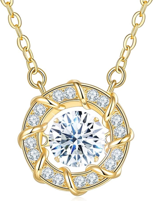 ONE :💎Pendant Necklace 💎 It dances and shines, eternity and infinity YELLOW GOLD PLATED