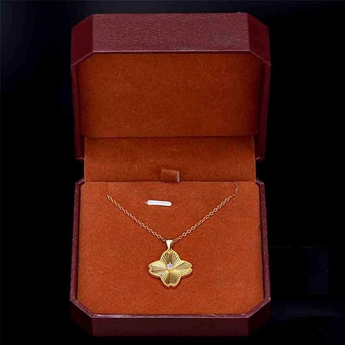 ONE :💎Pendant MOISSANITE Necklace 💎, Clover ROSE GOLD PLATED OVER 925 STERLNG SILVER