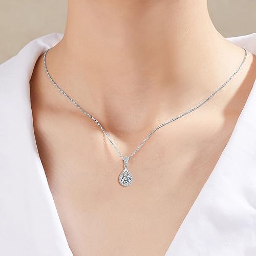 ONE :💎Pendant Necklace 💎MOISSANITE DIAMOND - 925 STERLING SILVER and Solid D Color VVS1 Clarity adjustable Chain