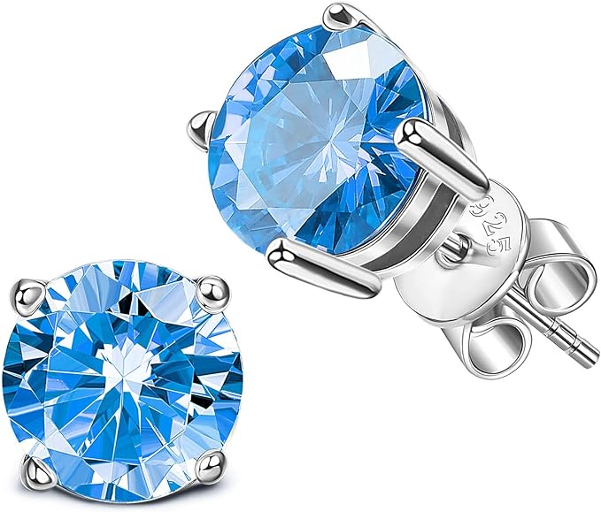 ONE PAIR: Gorgeous STUD EARRINGS MOISSANITE DIAMONDS D Color VVS1 Clarity Brilliant Earrings 925 Sterling Silver 18K WHITE Gold Plated 2ct a pair