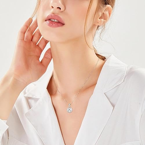ONE :💎Pendant Necklace💎 2.0 CARAT MOISSANITE WHITE GOLD PLATED OVER 925 STERLNG SILVER