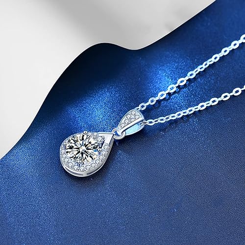 ONE :💎Pendant Necklace 💎MOISSANITE DIAMOND - 925 STERLING SILVER and Solid D Color VVS1 Clarity adjustable Chain