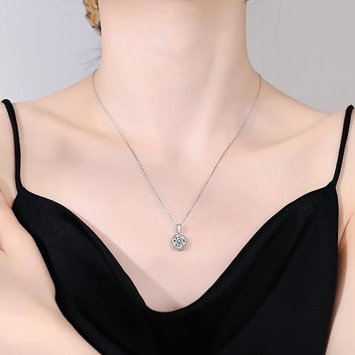 ONE :💎Pendant Necklace 💎MOISSANITE DIAMOND - 925 STERLING SILVER and Solid D Color VVS1 Clarity adjustable Chain