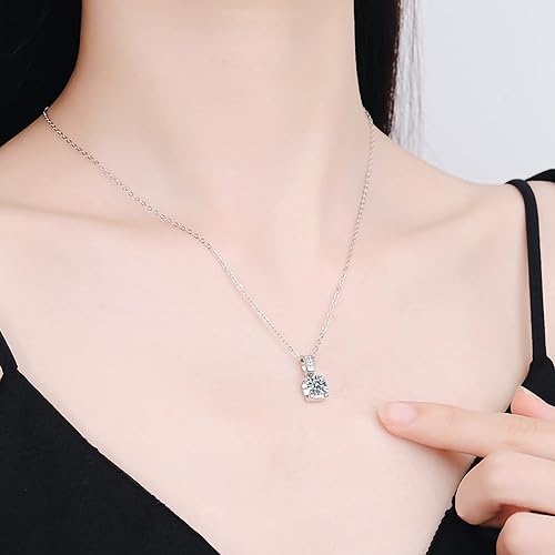 ONE :💎Pendant Necklace 💎MOISSANITE DIAMOND - 925 STERLING SILVER and Solid D Color VVS1 Clarity adjustable Chain