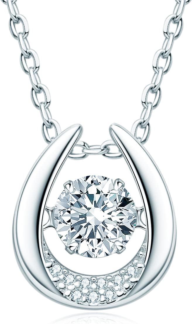 ONE :💎Pendant Necklace💎 Color: Horseshoe-0.8ct MOISSANITE DIAMOND WHITE GOLD PLATED OVER 925 STERLNG SILVER