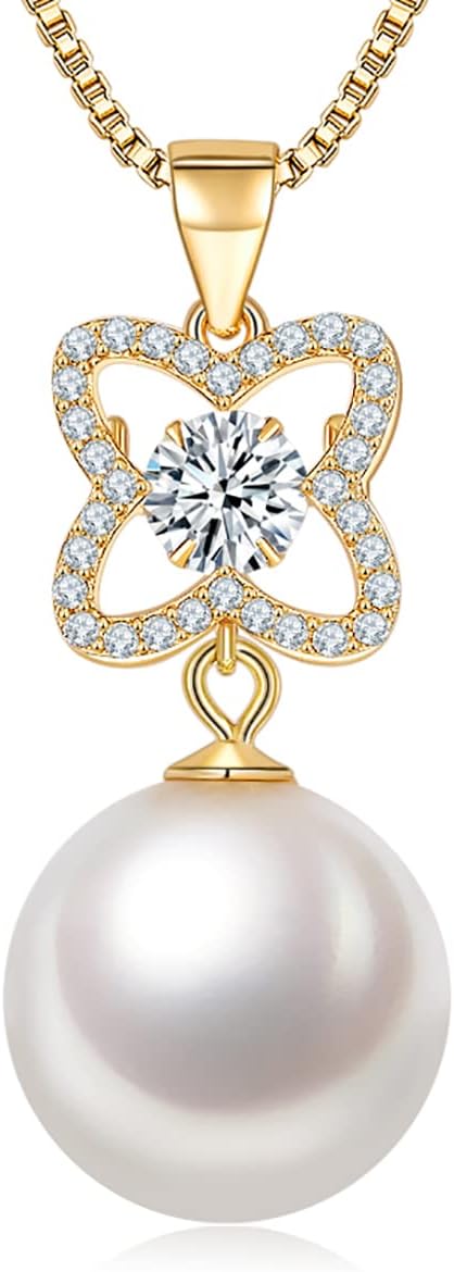 ONE :💎Pendant MOISSANITE Necklace 💎 It dances and shines, Fresh water Cultured Pearl: