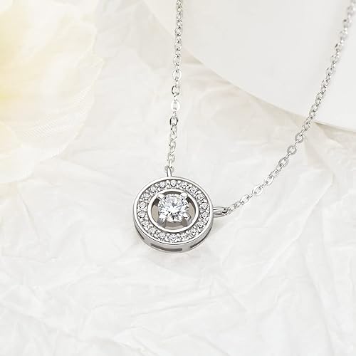ONE :💎Pendant Necklace💎 0.3 CARAT MOISSANITE WHITE GOLD PLATED OVER 925 STERLNG SILVER