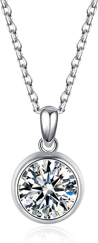 ONE :💎Pendant Necklace 💎MOISSANITE DIAMOND - 925 STERLING SILVER and Solid D Color VVS1 Clarity adjustable Chain