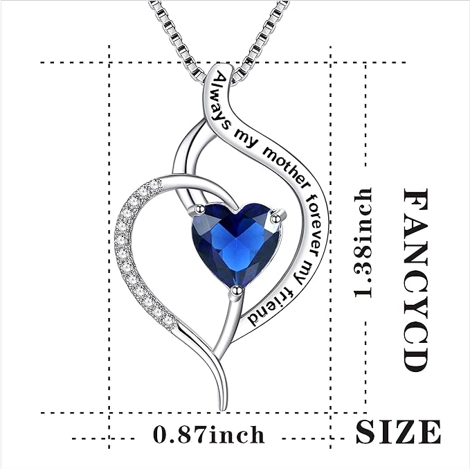 ONE PAIR: CZ crystal Sterling Silver Necklace Gifts for Mom Wife Girlfriend Her on Mothers Day Anniversary Birthday Gifts for Women