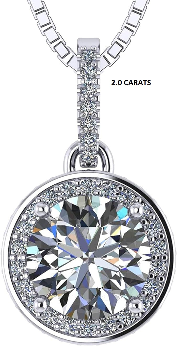 ONE :💎Pendant Necklace 💎 " Pure Brilliance 2.0 CT Zirconia Metal Type: Platinum Plated