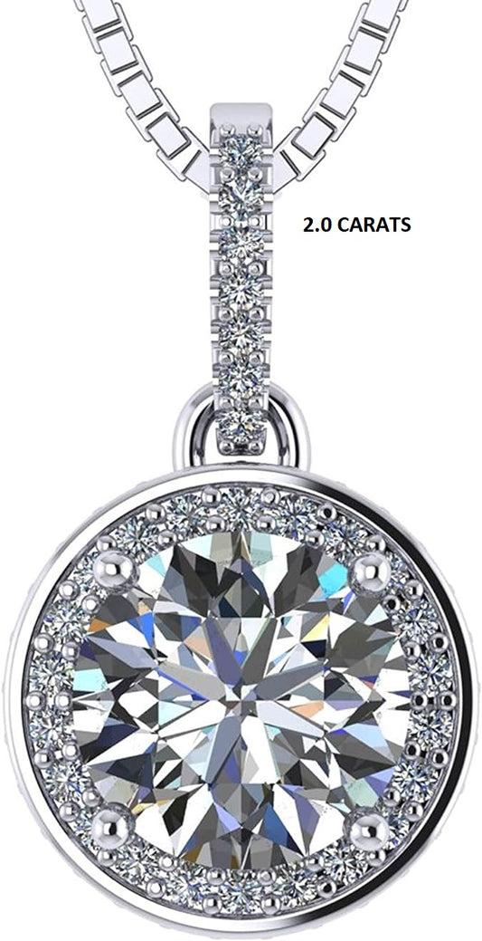 ONE :💎Pendant Necklace 💎 " Pure Brilliance 2.0 CT Zirconia Metal Type: Platinum Plated