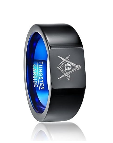 Genuine Carbide Tungsten Color: 6MM BLUE BLACK Design Inlay High Polished inner-face design smooth and shiny. Comfort Fit Wedding Band Size 6-15